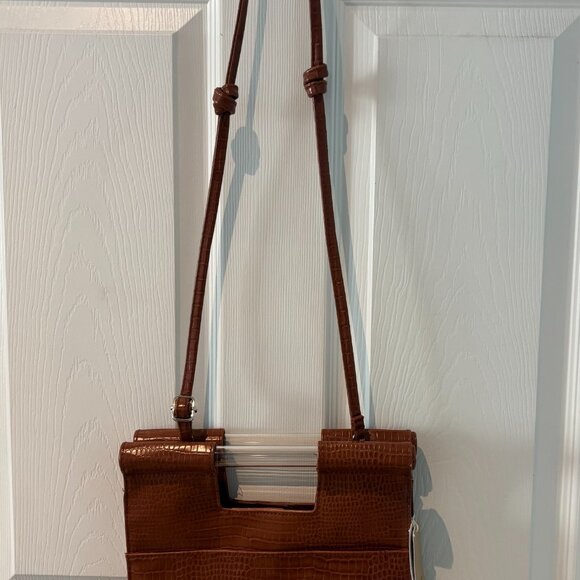 NWT Beis The Crossbody in Brown Croc - Picture 3 of 5